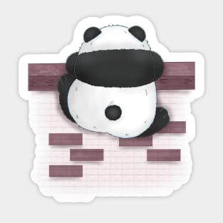 Baby Panda Climbing A Fence Sticker